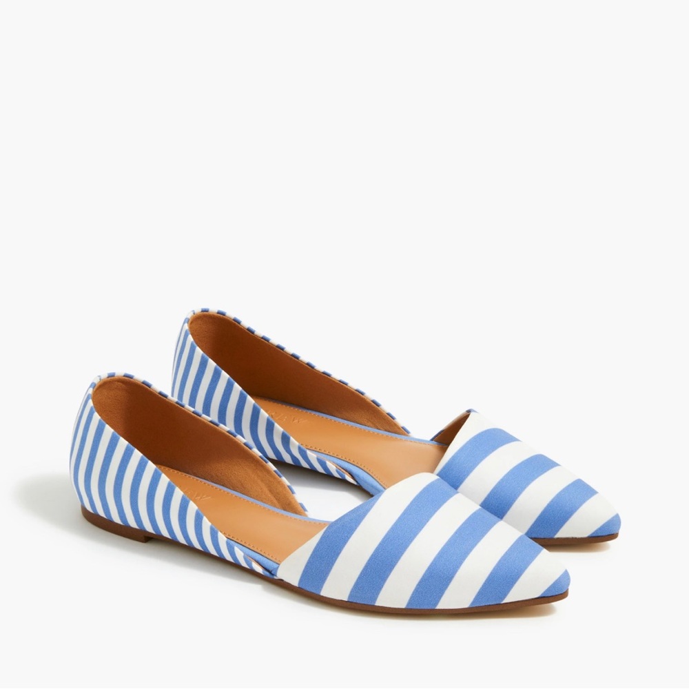 J. Crew Factory | Blue Striped Zoe D’orsay Flat | Size 9